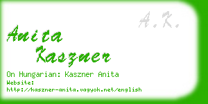 anita kaszner business card
